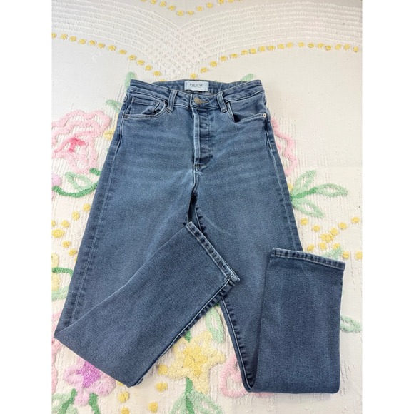 Evereve Denim - EVEREVE The Ever Straight High Rise Womens Jeans Size‎ 25 Dark Wash Denim